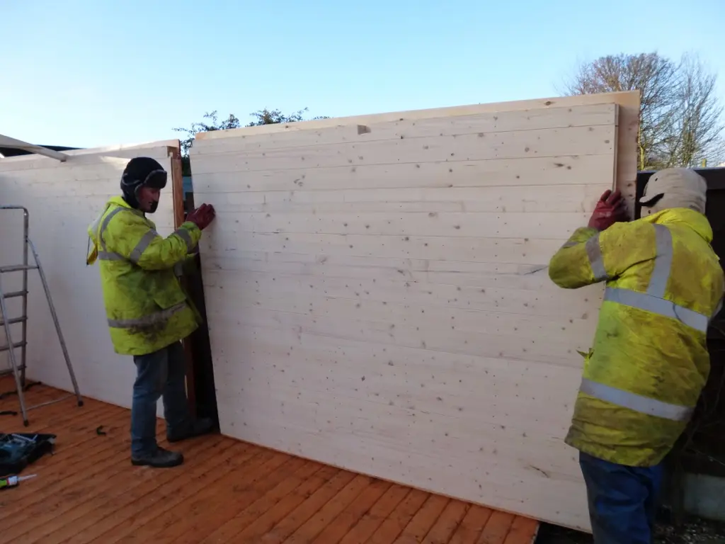 Lancashire Summerhouses- PHOTO SHOWS OUR STAFF ASSEMBLING A WORKSHOP