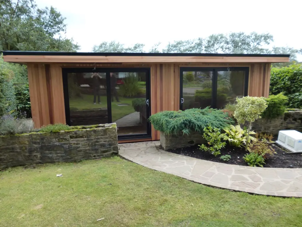 LANCASHIRE SUMMERHOUSES Cedar Gym exterior view