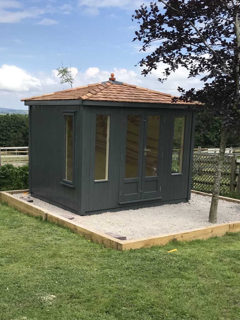 IMAGE SHOWS A DOWNSPOUT PAINTED ANTIGUA SUMMERHOUSE